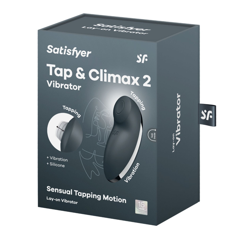 Вібростимулятор-пульсатор Satisfyer Tap & Climax 2 Grey, ефект постукування пальцем