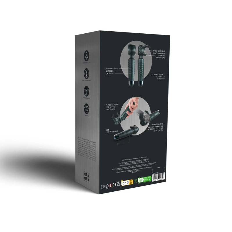 Мастурбатор-вибромассажер Manwan MAN.WAND EVO Pine Grey, отлично для пар, виброминет