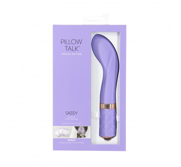 Розкішний вібратор Pillow Talk Sassy Purple Special Edition, Сваровскі, пов’язка на очі+гра