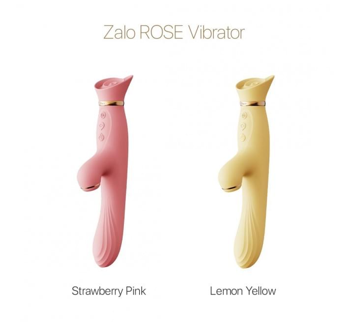 Вібратор з підігрівом та вакуумною стимуляцією клітора Zalo - ROSE Vibrator Lemon Yellow