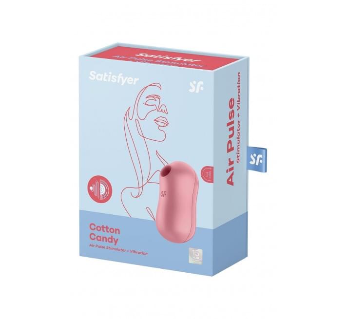 Вакуумний стимулятор із вібрацією Satisfyer Cotton Candy Light Red