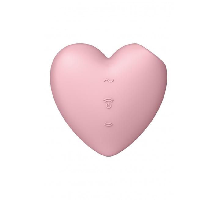 Вакуумный стимулятор-сердце с вибрацией Satisfyer Cutie Heart Light Red