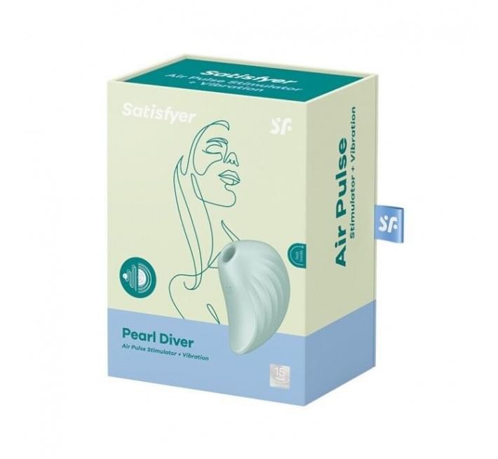 Вакуумний кліторальний стимулятор із вібрацією Satisfyer Pearl Diver Mint
