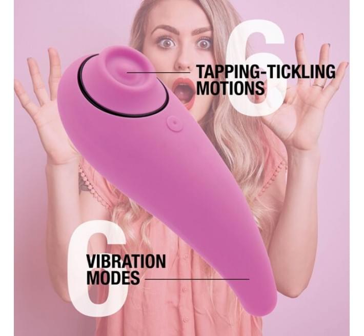 Пульсатор для клітора плюс вібратор FeelzToys FemmeGasm Tapping & Tickling Vibrator Рожевий