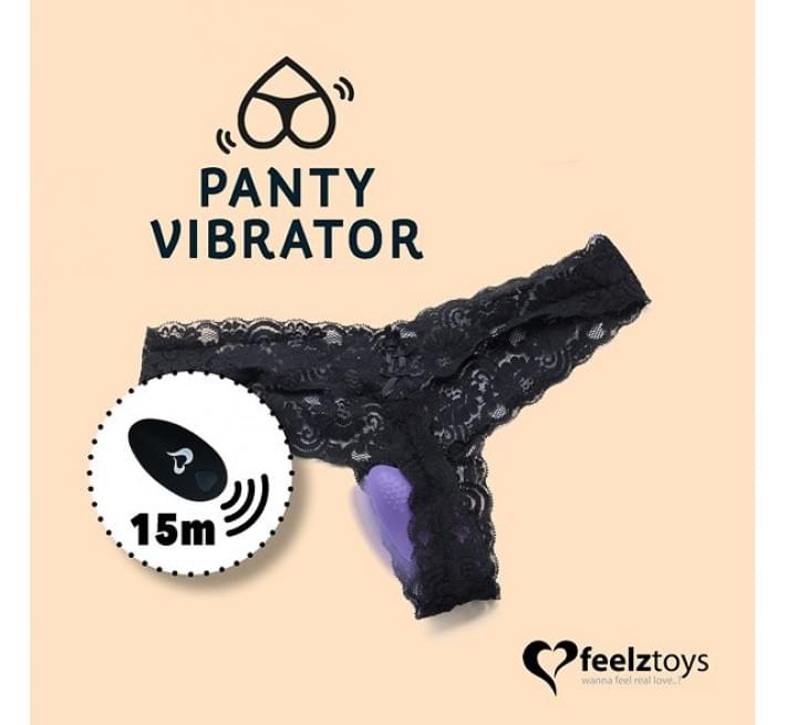 Вибратор в трусики FeelzToys Panty Vibrator Фиолетовый с пультом ДУ, 6 режимов работы, сумочка-чехол