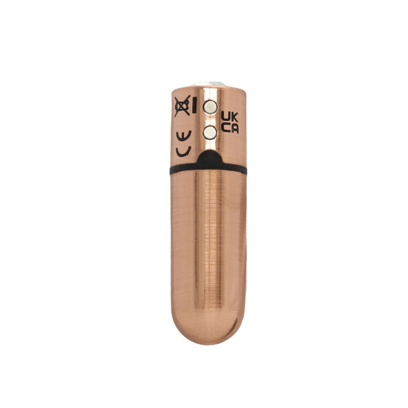 Виброшар PowerBullet First-Class Bullet 2.5″ с Key Chain Pouch, Rose Gold, 9 режимов вибрации