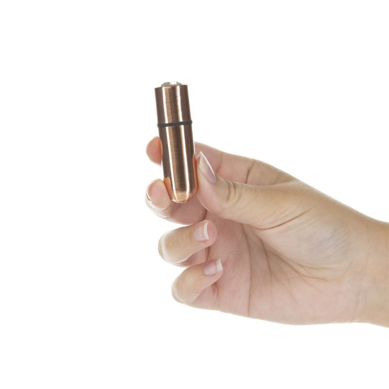 Виброшар PowerBullet First-Class Bullet 2.5″ с Key Chain Pouch, Rose Gold, 9 режимов вибрации
