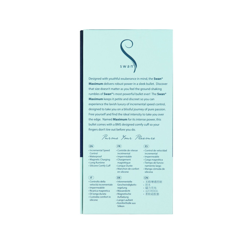 Виброшар Swan Maximum + Comfy Cuff Blue, супермощная, разная интенсивность, силиконовая манжета