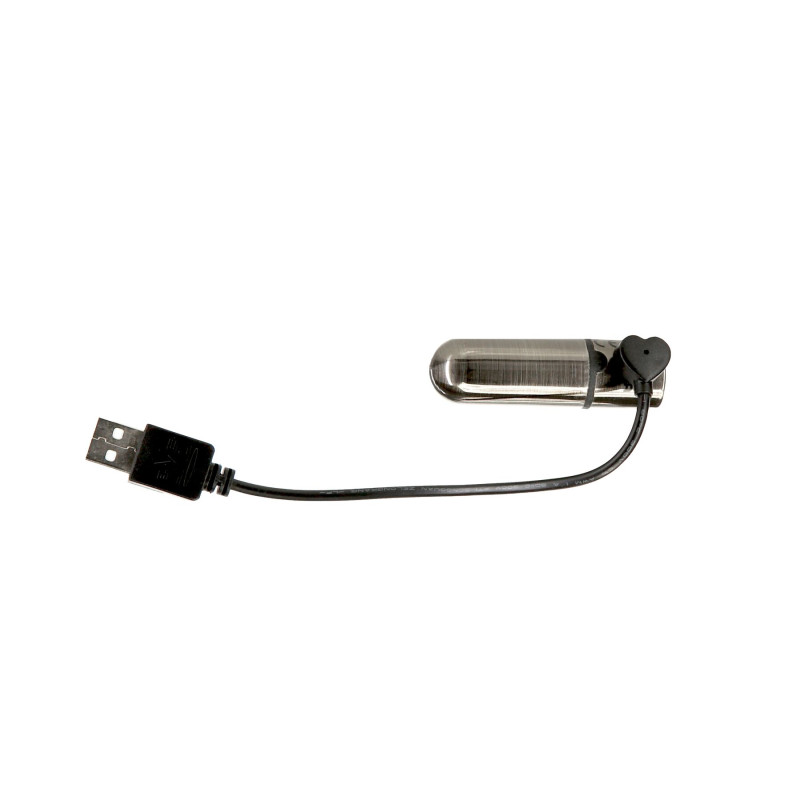Виброшар PowerBullet First-Class Bullet 2.5″ с Key Chain Pouch, Gun Metal, 9 режимов вибрации