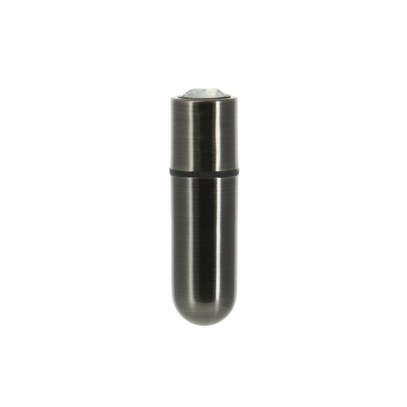 Виброшар PowerBullet First-Class Bullet 2.5″ с Key Chain Pouch, Gun Metal, 9 режимов вибрации