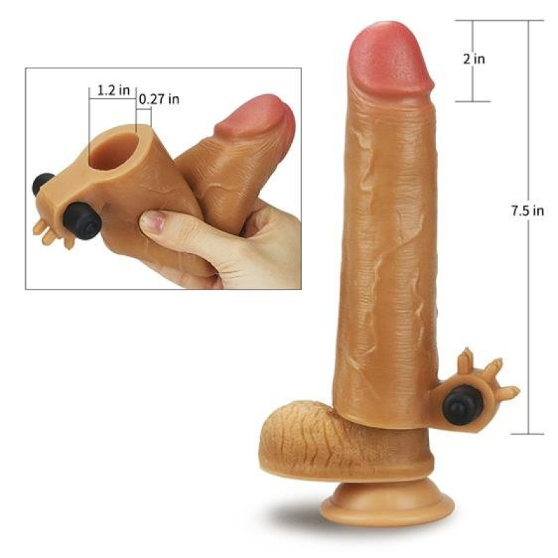 Вибронасадка на член LoveToy Revolutionary Silicone Nature Extender Add 2 Brown