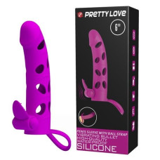 Насадка на член Pretty Love 6 Inch Vibrating Penis Sleeve Фиолетовая