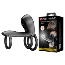 Насадка на член Pretty Love Vibrating Penis Sling Jammy Black