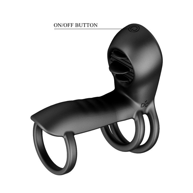 Насадка на член Pretty Love Vibrating Penis Sling Jammy Black
