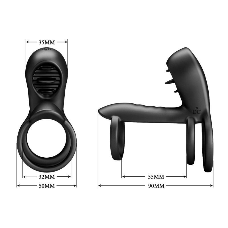 Насадка на член Pretty Love Vibrating Penis Sling Jammy Black