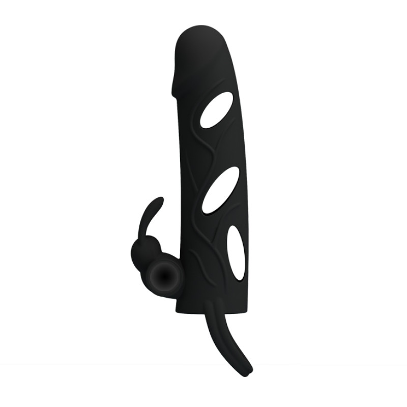Насадка на член Pretty Love 5,5 Inch Vibrating Penis Sleeve Чорна