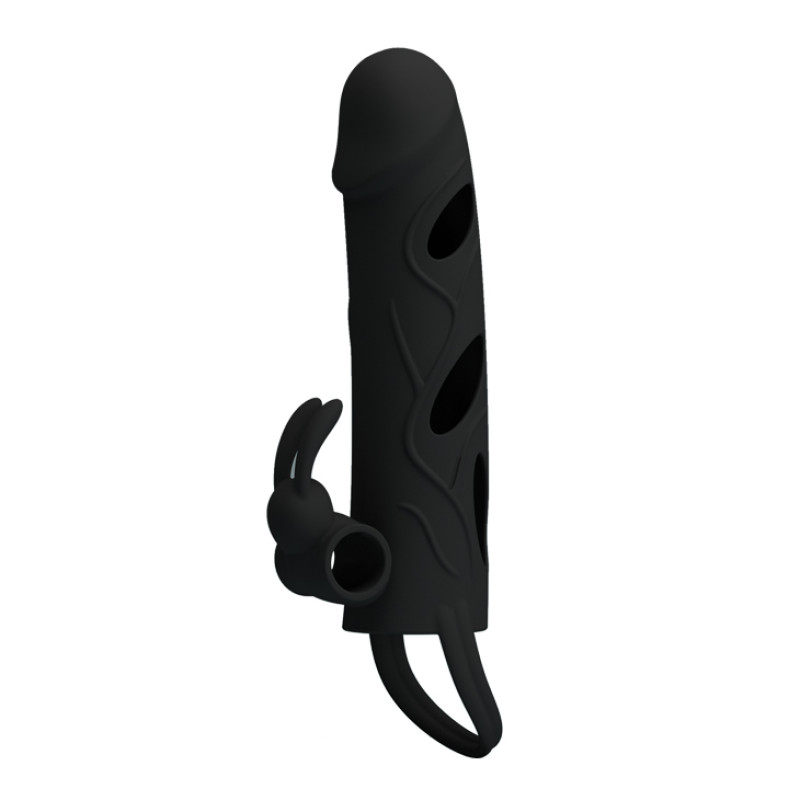 Насадка на член Pretty Love 5,5 Inch Vibrating Penis Sleeve Чорна