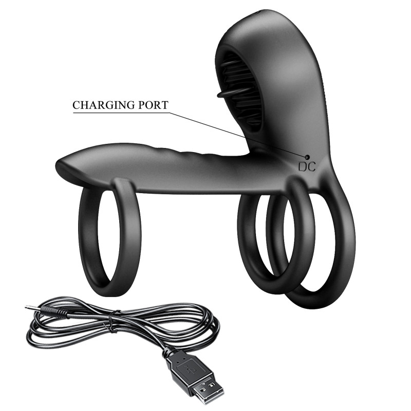 Насадка на член Pretty Love Vibrating Penis Sling Jammy Black