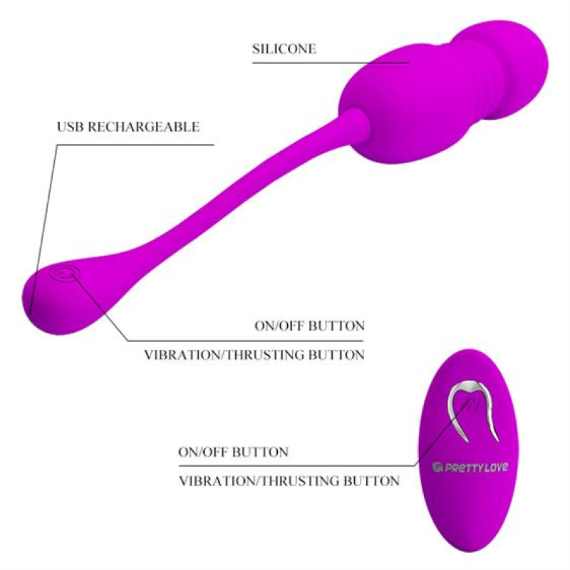 Віброяйце Pretty Love Callieri Thrusting Vibrating Egg Purple