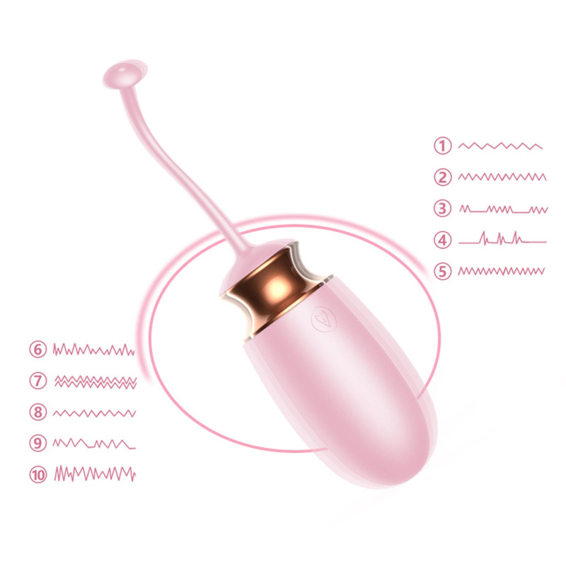 Віброяйце B - Series Fox Vibrating Silicone Love Egg, USB, 10 Function, Heating, Voice Control Pink