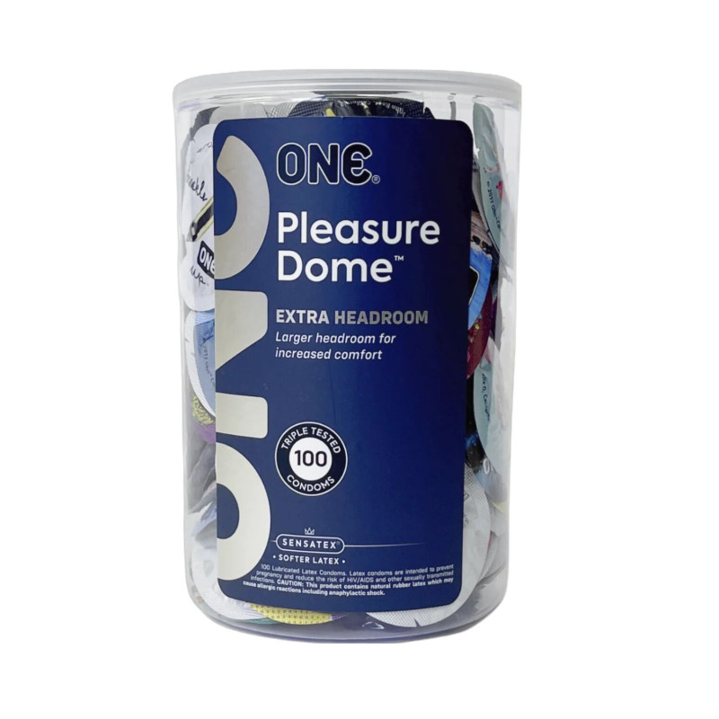 Набор ONE Pleasure Dome, 100 шт, гладкие, с расширенной головкой, упаковка-тубус