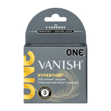 ONE Vanish Hyperthin, 3 шт, ультратонкі, зі змазкою, картонне паковання
