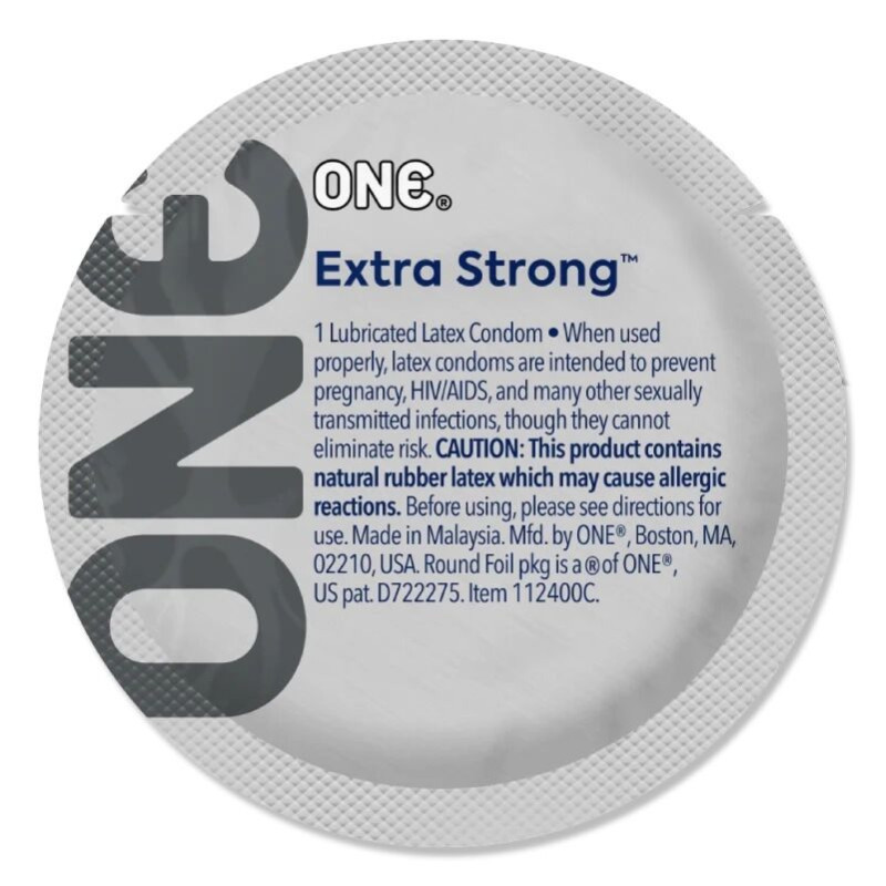 ONE Extra Strong, 1 шт, розширена форма, зі змазкою, підходить для анального сексу