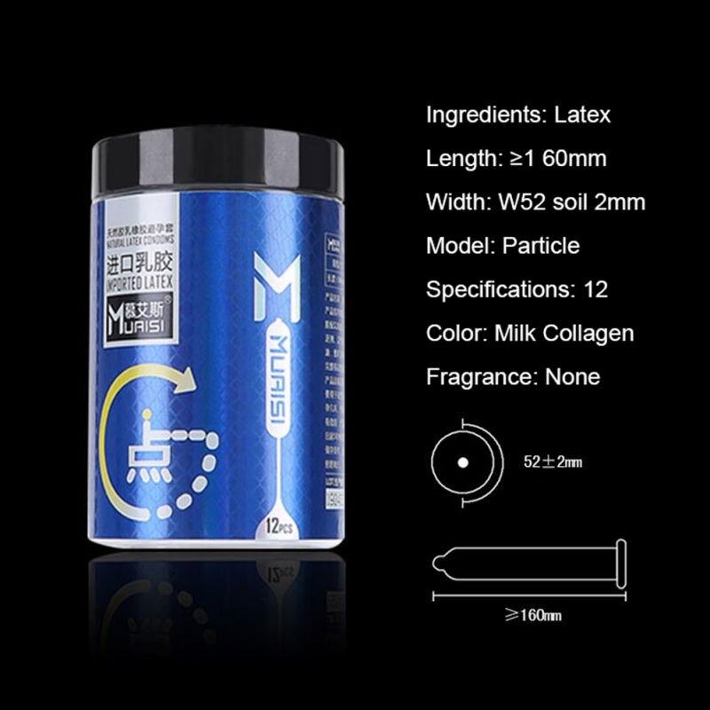 Muaisi Blue с повышенным количеством смазки с пузырьками 0.02 мм, 12 шт.