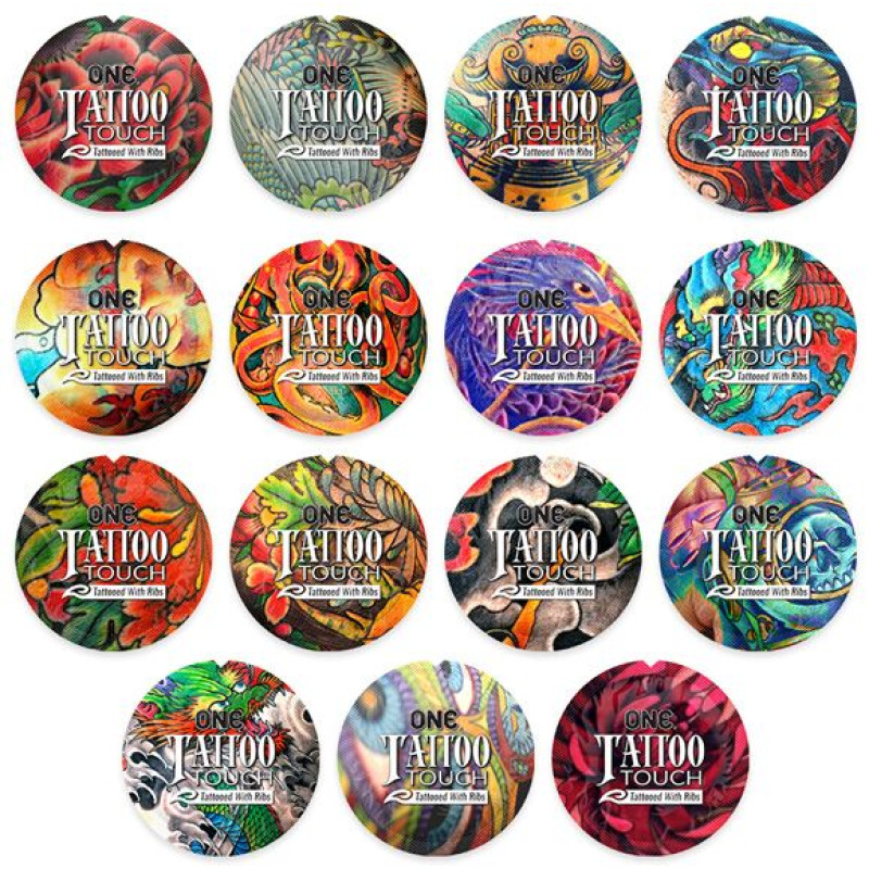 ONE Tattoo Touch Blue, 1 шт, блакитний, з рельєфом у вигляді татуювання