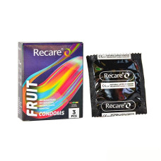 Holographic Recare Fruit Flavour Condoms 3 шт, аромати: м'ята, банан, полуниця