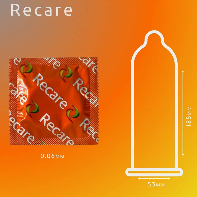 Recare Color Fruit Flavour Condoms 3 шт, аромати: м'ята, банан, полуниця