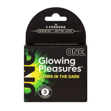ONE Glowing Pleasures, 3 шт, світяться в темряві, зі змазкою, картонне паковання