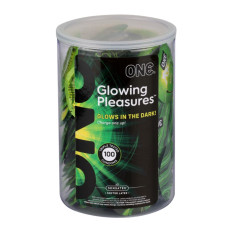 Набор ONE Glowing Pleasures, 100 шт, светятся в темноте, со смазкой, упаковка-тубус