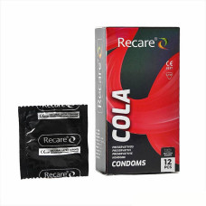 Holographic Recare Cola Dotted&Ribbed Condoms 12шт, з пухирцями і ребрами, аромат: Кола