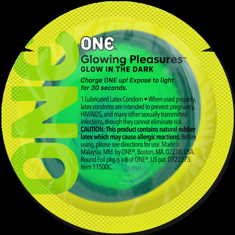 Набор ONE Glowing Pleasures, 100 шт, светятся в темноте, со смазкой, упаковка-тубус