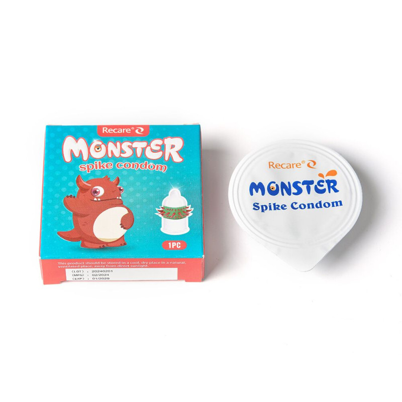 Recare Red Monster Spike Condom (з рядами шипів)