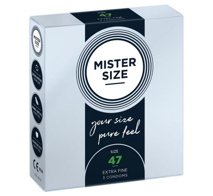 Mister Size – pure feel – 47 (3 condoms), толщина 0,05 мм