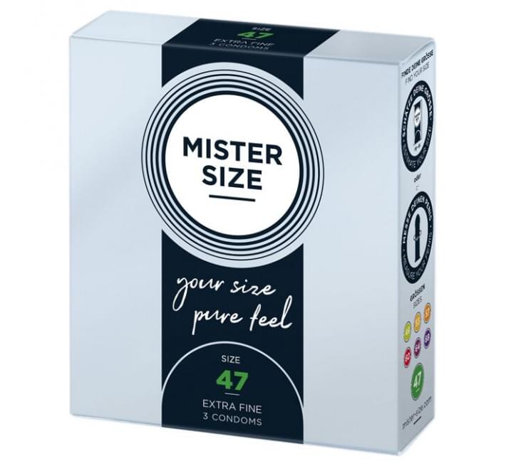Mister Size - pure feel - 47 (3 condoms), товщина 0,05 мм