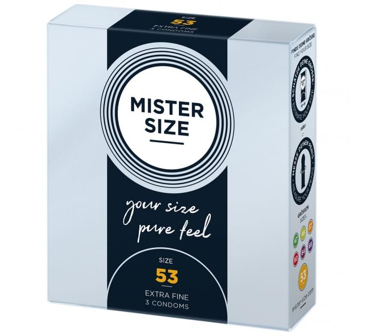 Mister Size – pure feel – 53 (3 condoms), толщина 0,05 мм