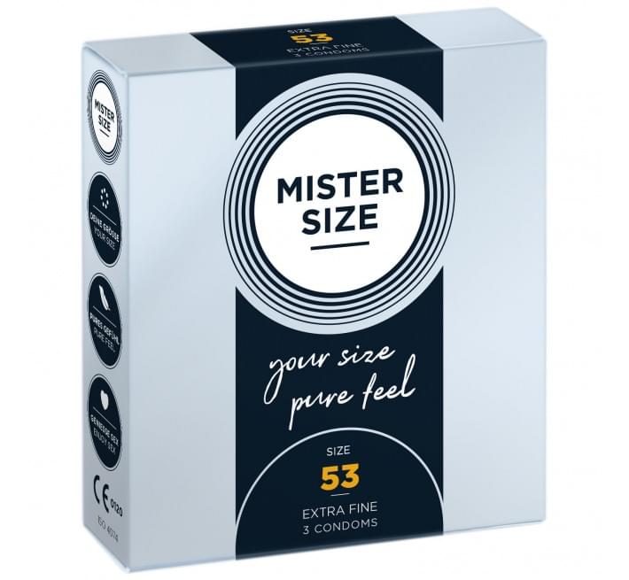 Mister Size – pure feel – 53 (3 condoms), толщина 0,05 мм