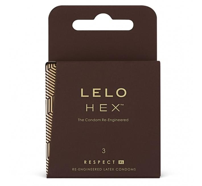 LELO HEX Condoms Respect XL 3 Pack, тонкі та суперміцні, збільшений розмір