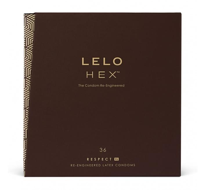 LELO HEX Condoms Respect XL 36 Pack, тонкі та суперміцні, збільшений розмір