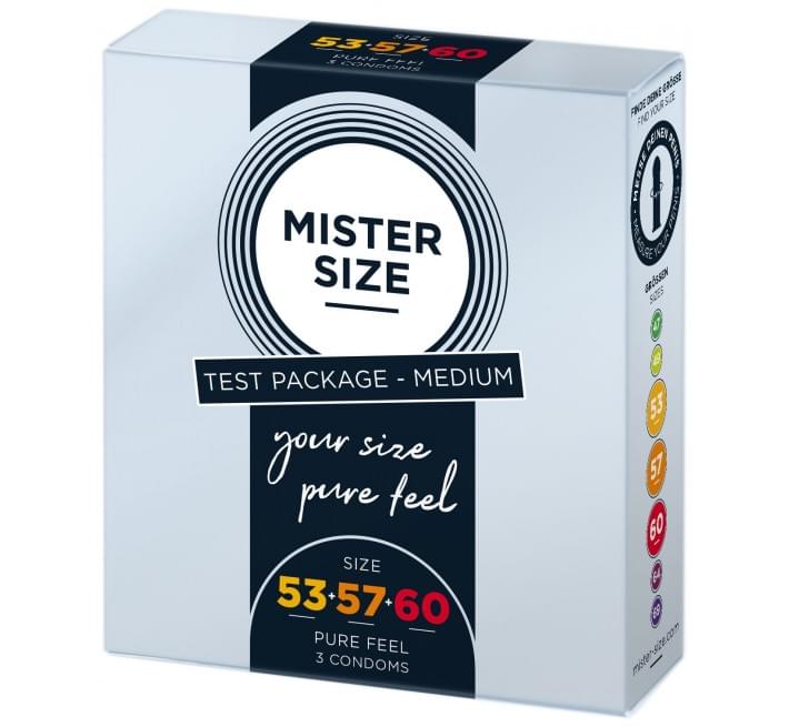 Набір Mister Size - pure feel - 53–57–60 (3 condoms), 3 розміри, товщина 0,05 мм