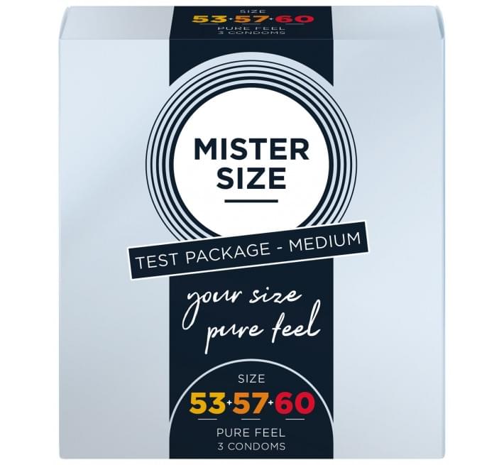 Набір Mister Size - pure feel - 53–57–60 (3 condoms), 3 розміри, товщина 0,05 мм