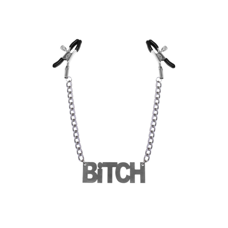 Затискачі для сосків Bitch, Feral Feelings Nipple clamps Bitch Срібло/Чорний