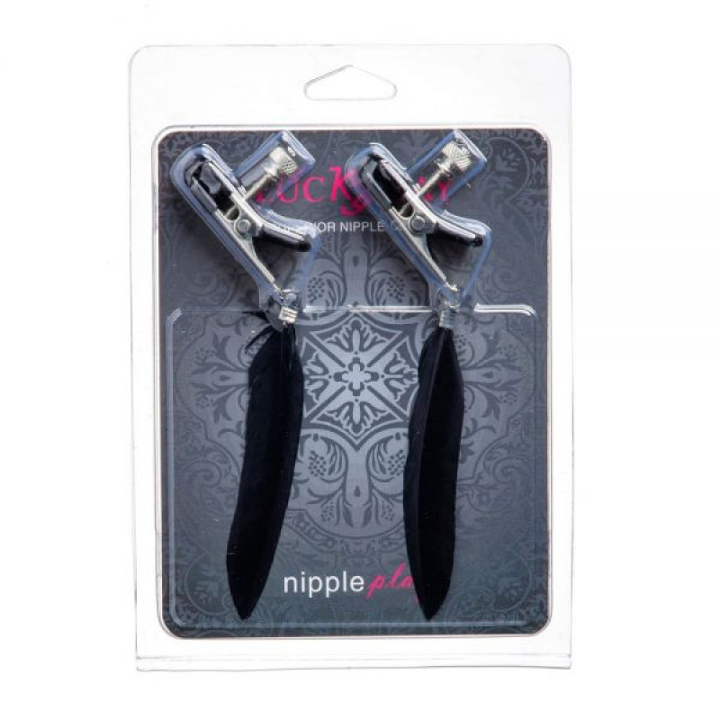 Зажимы на соски Lucky Bay Nipple play плоские перышки Черные