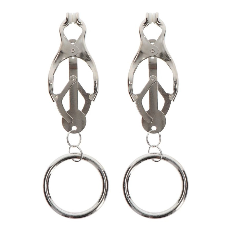 Зажимы-бабочки с кольцом Taboom Butterfly Clamps With Ring, серебристые
