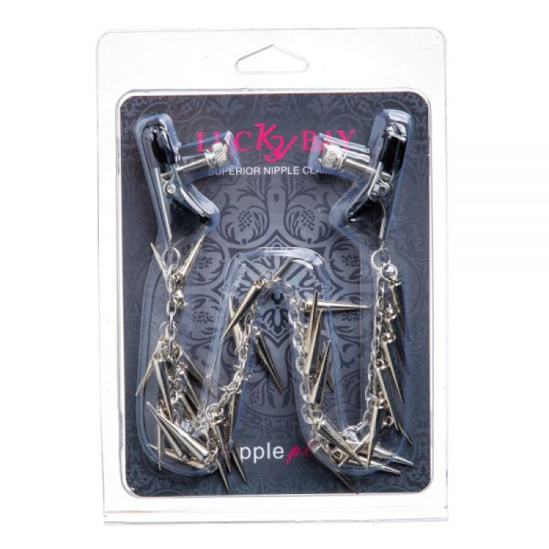 Затискачі на соски Lucky Bay Nipple play плоскі Chain and Spike
