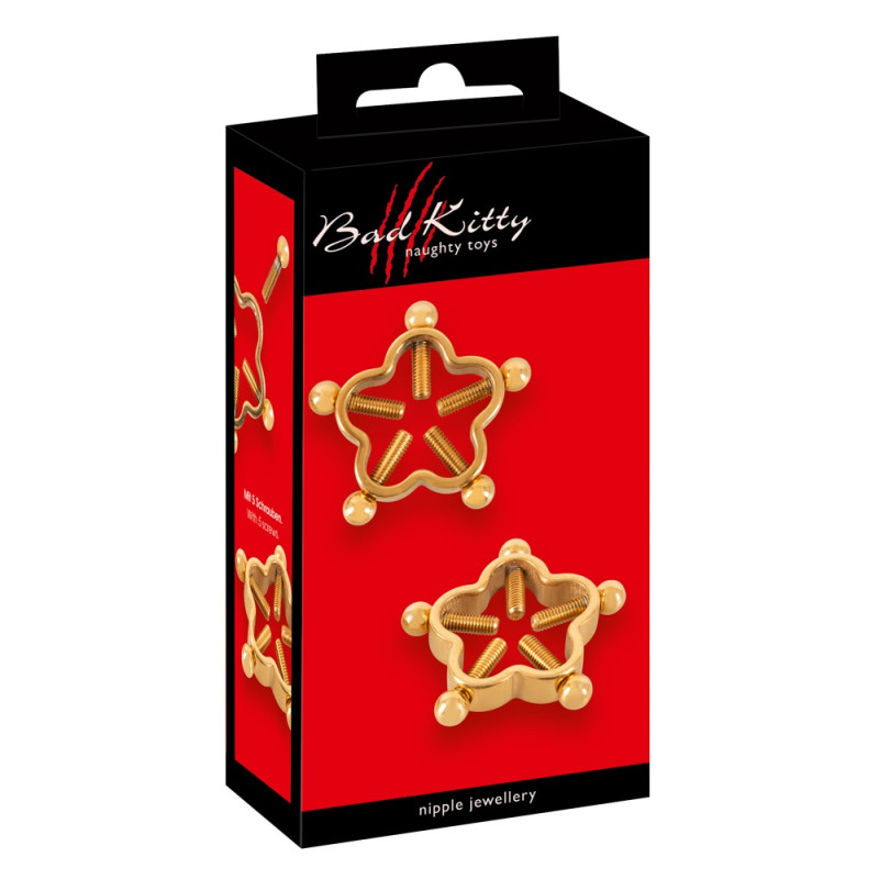 Затискачі на соски Bad Kitty Nipple Jewellery Gold