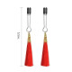 Затискачі для сосків LoveToy Bondage Fetish Glamor Tassel Nipple Clamp Red